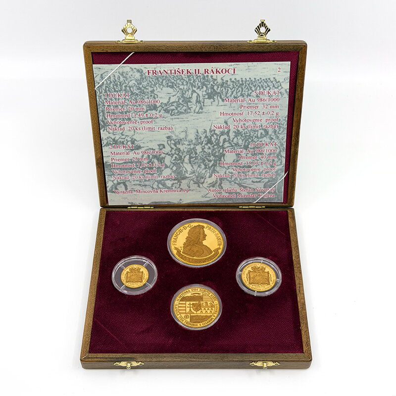 František II. Rákoci - 1, 2, 5, 10 dukát v etui