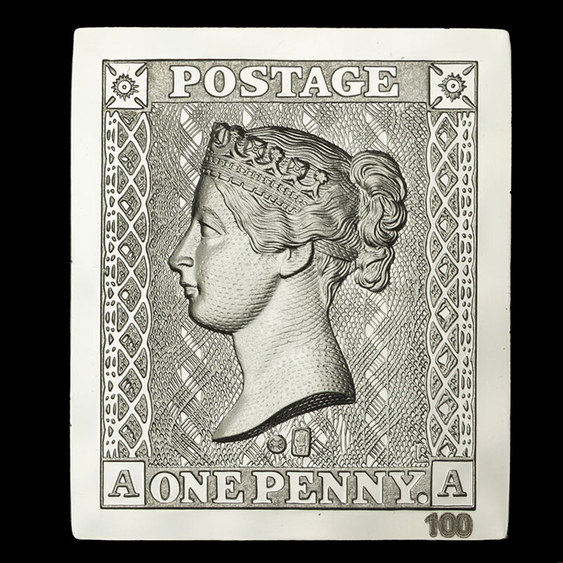 Black Penny - Prvá známka sveta, strieborná plaketa, číslo 100