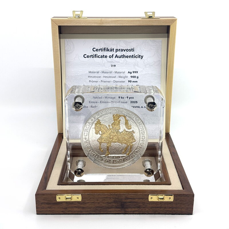 Ferdinand I. - silver equestrian medal 1541 - Košice gold treasure