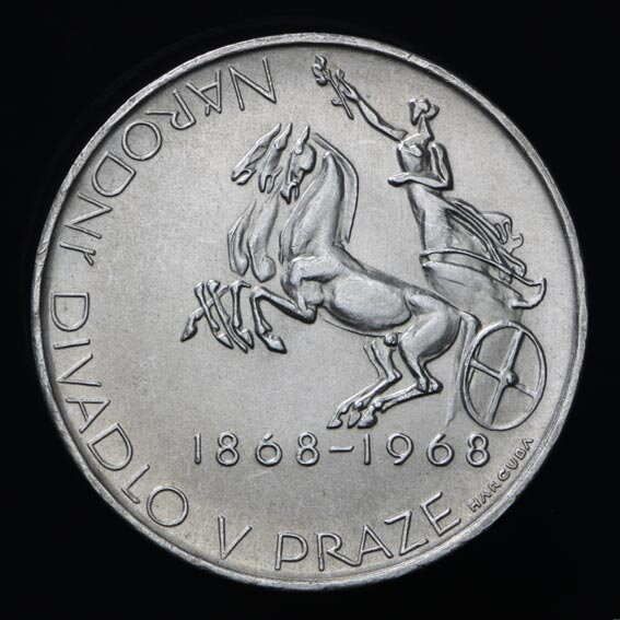 10 Kčs/1968 - Národné divadlo v Prahe - 100. výročie položenia základného kameňa 
