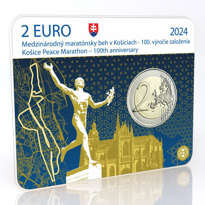 2 EURO/2024 - Medzinárodný maratónsky beh v Košiciach - 100. výročie založenia coincard