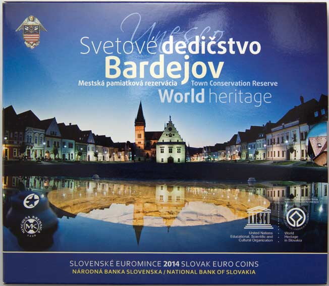 Sada mincí Slovenskej republiky 2014 - Bardejov, svetové dedičstvo UNESCO