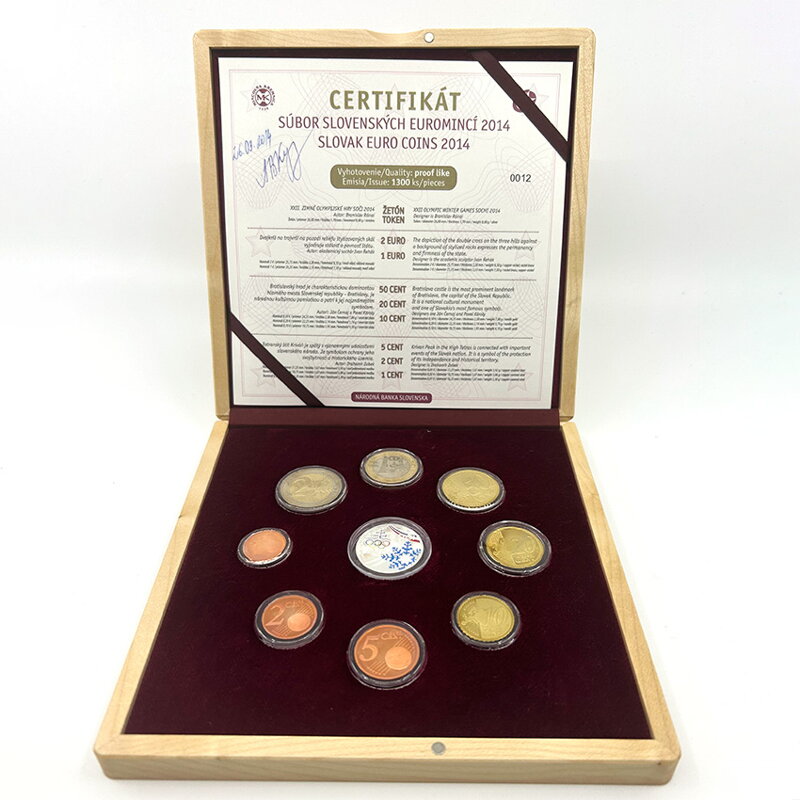 Sada mincí Slovenskej republiky 2014 - Olympijské hry v Soči, Proof Like v drevenej etui