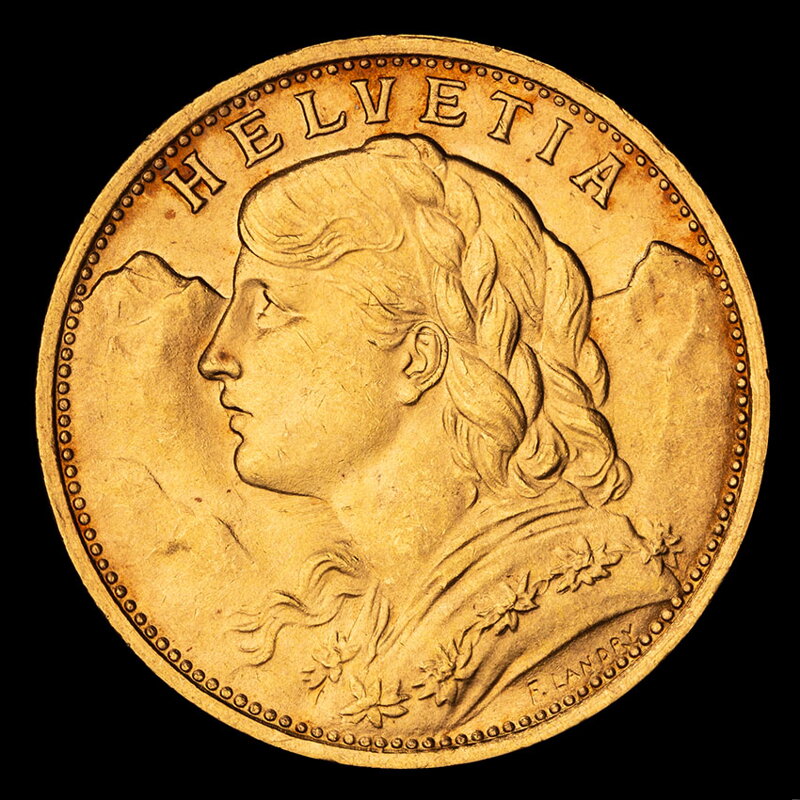 Švajčiarsko - 20 francs 1922 B