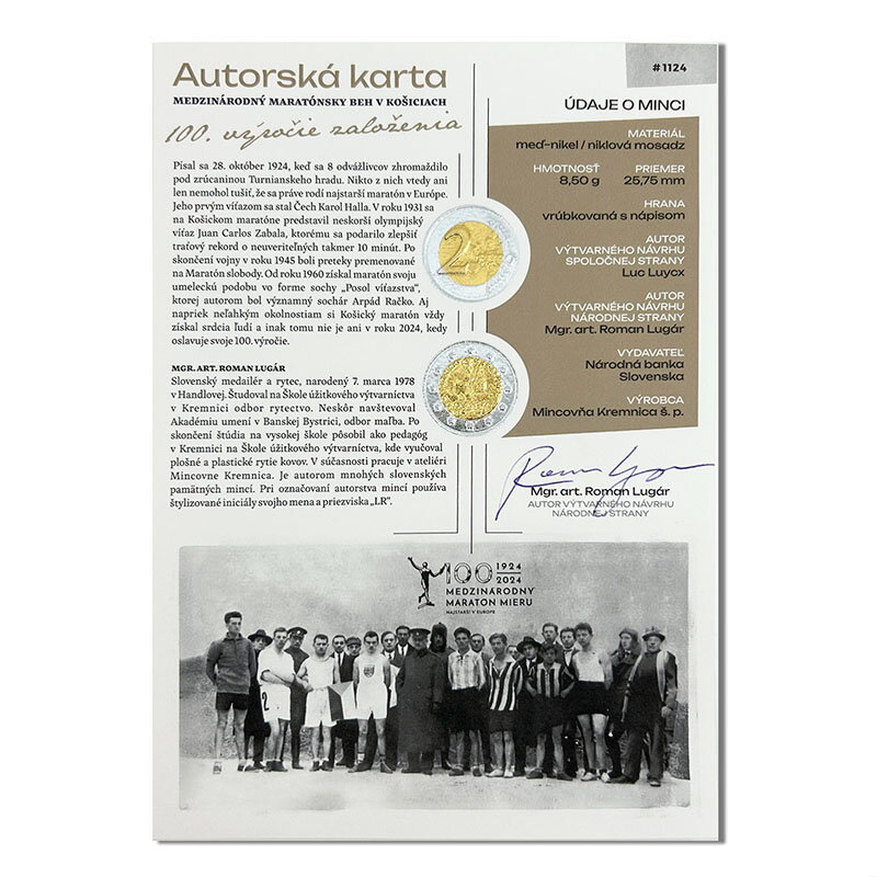 Author card 2 EURO/2024 - 100th anniversary of the Košice Peace Marathon