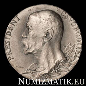 T. G. Masaryk - In Memoriam 1937, posmrtná strieborná medaila - O. Španiel