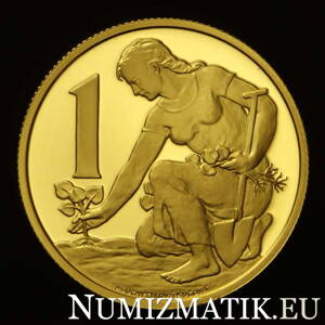 1 Kčs/1991 - zlatá a strieborná replika mince