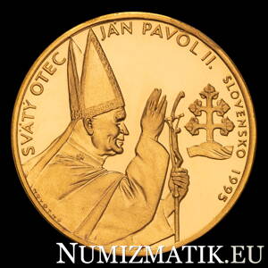 Pope John Paul II - Slovakia 1995 - gold medal - Š. Novotný