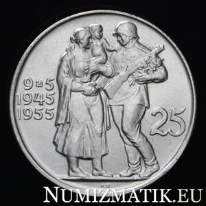 25 Kčs/1955 - Oslobodenie Československa - 10. výročie