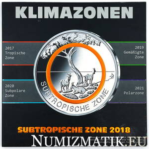 Germany - The Earth's Climate zones - Subtroppical Zone - 5 x 5 Euro 2018 