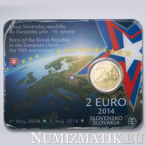 2 EURO/2014 - Entry of the Slovak Republic to the European Union the 10 th anniversary - Coin Card