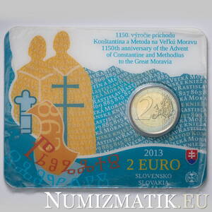 2 EURO/2013 - 1150th anniversary of the Advent of Constantine and Methodius to the Great Moravia - Coin Card