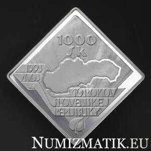 1000 Sk/2003 - 10th anniversary of the establishment of the Slovak Republic