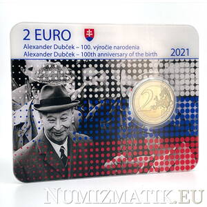 2 EURO/2021 - Alexander Dubček - 100th anniversary of the birth - Coin Card