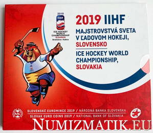Coin set of the Slovak Republic 2019 - World Ice Hockey Championship IIHF BK