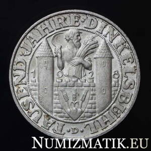 GERMANY / WEIMAR REPUBLIC - 3 RM 1928 Dinkelsbühl
