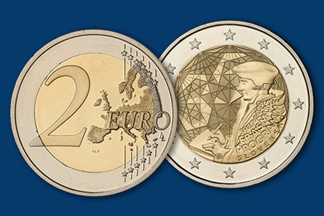 1 a 2 eurové mince